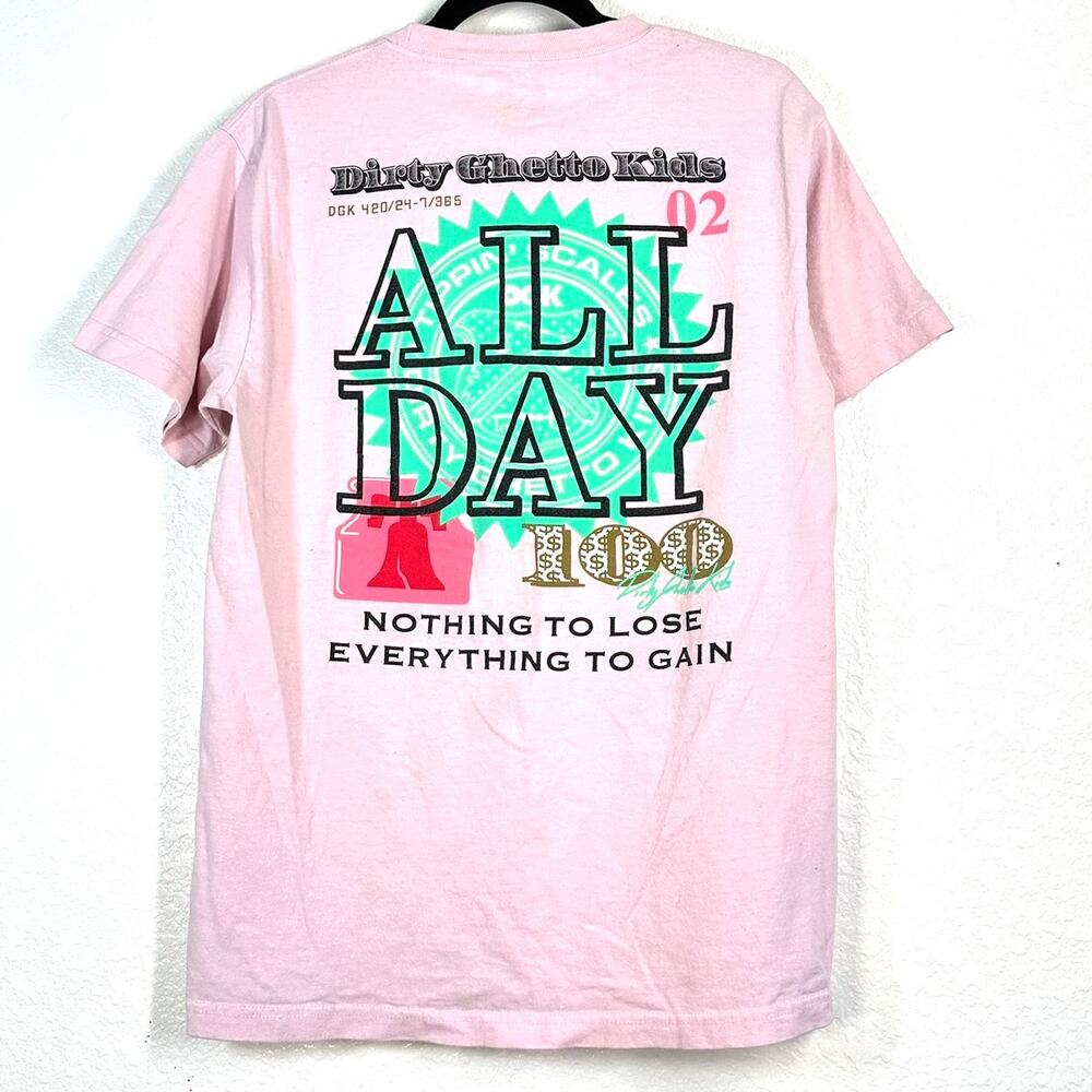 DGK M Shield Crest Logo Pink Skateboard Graphic Tee T-shirt  Dirty Ghetto Kids